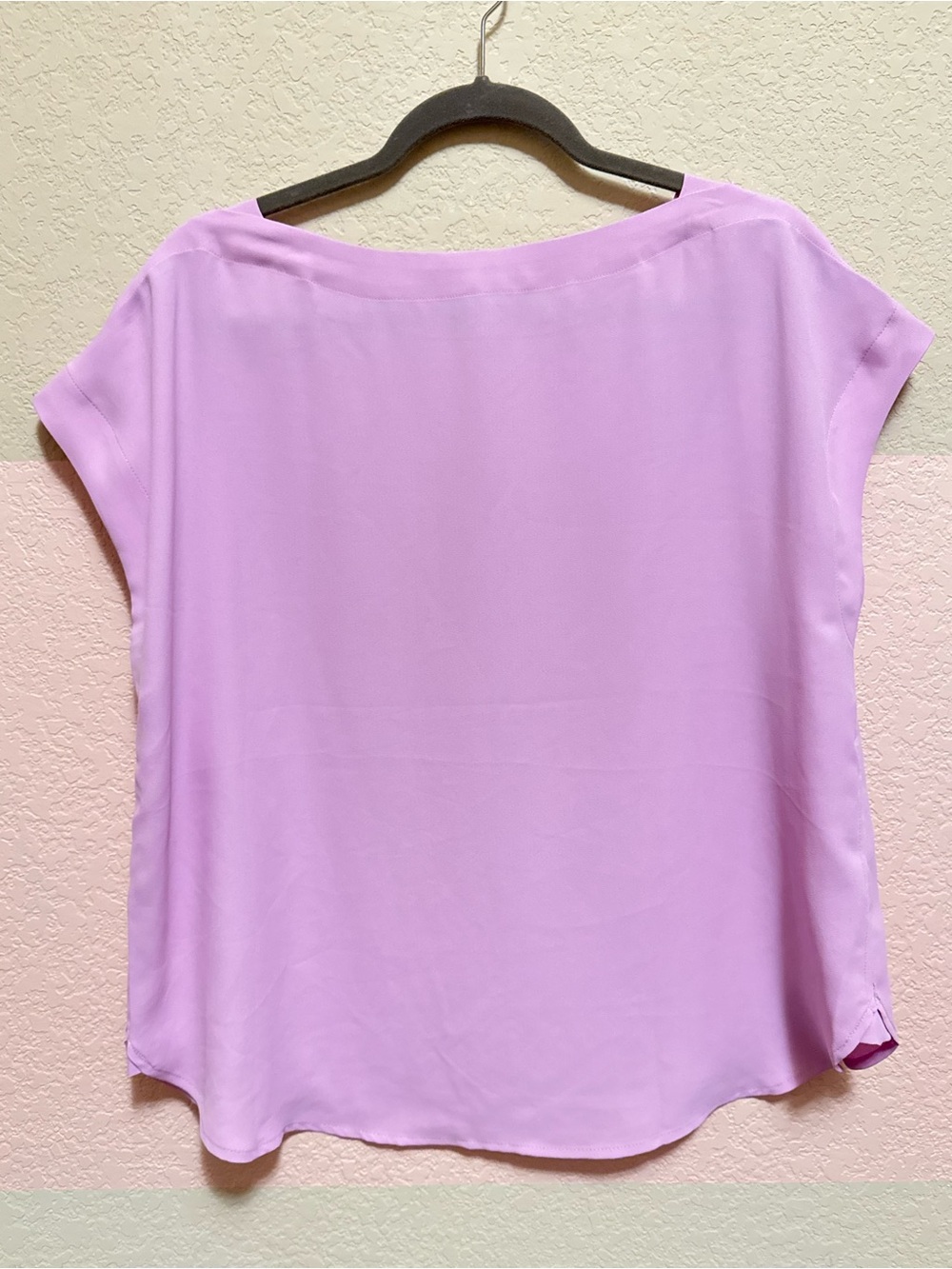 Ann Taylor Lavender Cap-Sleeve Boat Neck Blouse - Picture 2 of 3